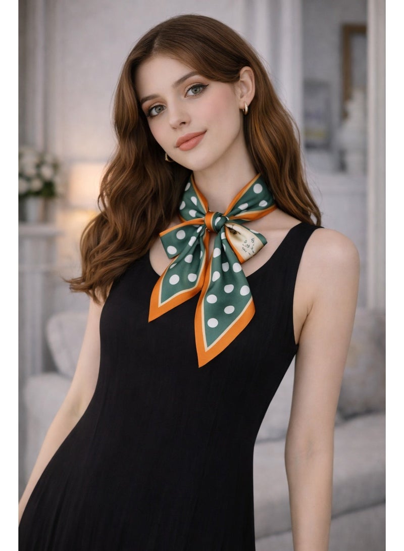 أولودينيز  وشاح حريري صغير للنساء – إكسسوار طويل نحيف بطبعات أنيقة - Image 1